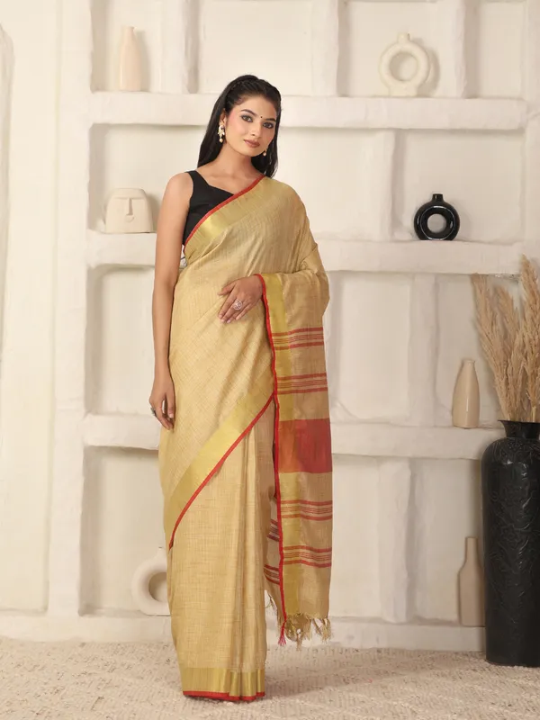 Beige_Colour_Art_Silk_Saree_(With_Unstitched_Blouse_Piece)_For_Women