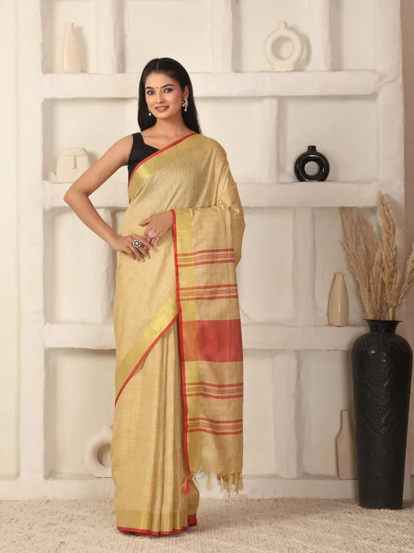 Beige_Colour_Art_Silk_Saree_(With_Unstitched_Blouse_Piece)_For_Women