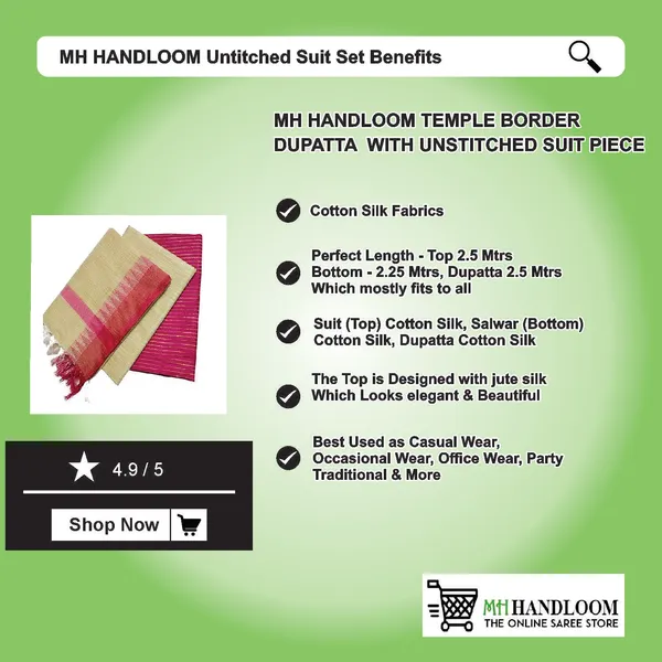 MH_HANDLOOM_Unstitched_Dress_Material_|_Multicolour_Jute_Silk_|_Salwar_Suit_Material_with_Dupatta