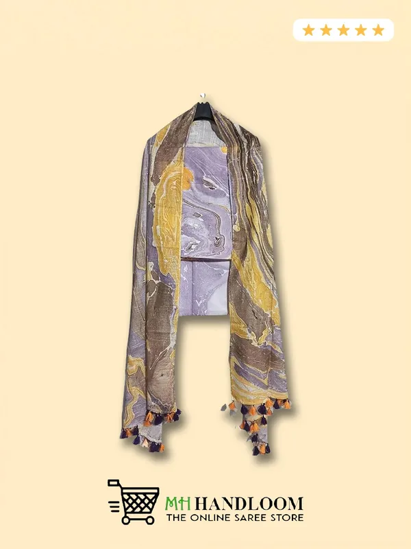 Purple_Suit_Set_For_Women_With_Dupatta_Handloom_Semi_Cotton_Silk_Printed_Unstitched_Salwar_Suit_Dress