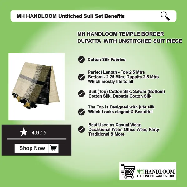 MH_HANDLOOM_Unstitched_Dress_Material_|_Multicolour_Jute_Silk_|_Salwar_Suit_Material_with_Dupatta