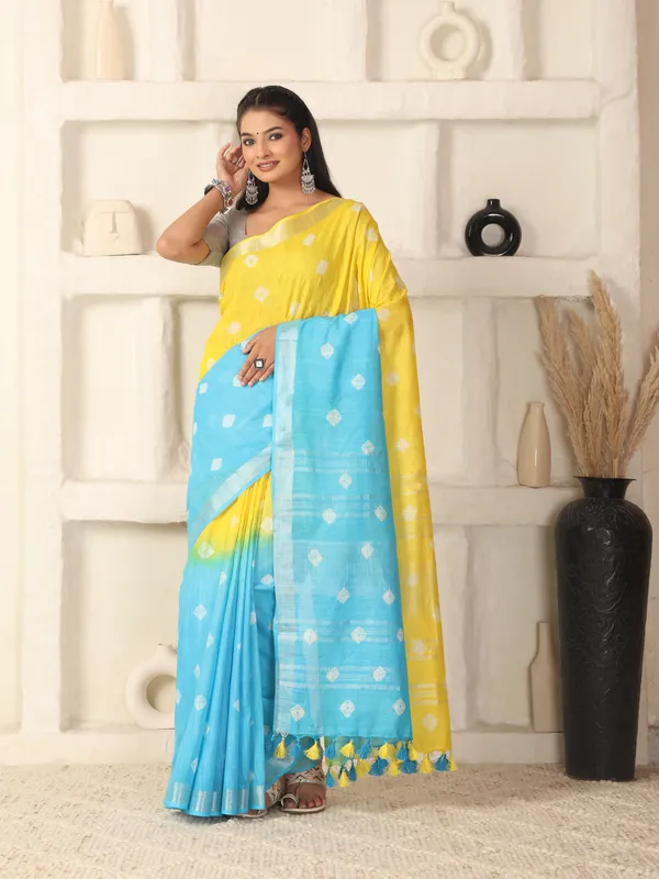 MH_HANDLOOM_LINEN_SLUB_SIBORI_DESIGN_SAREE_WITH_BLOUSE
