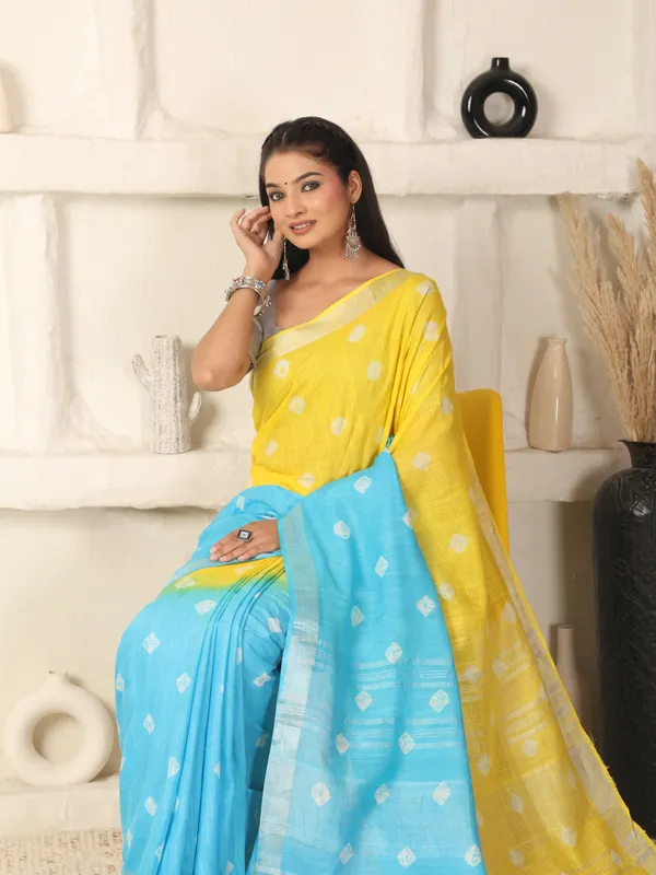 MH_HANDLOOM_LINEN_SLUB_SIBORI_DESIGN_SAREE_WITH_BLOUSE
