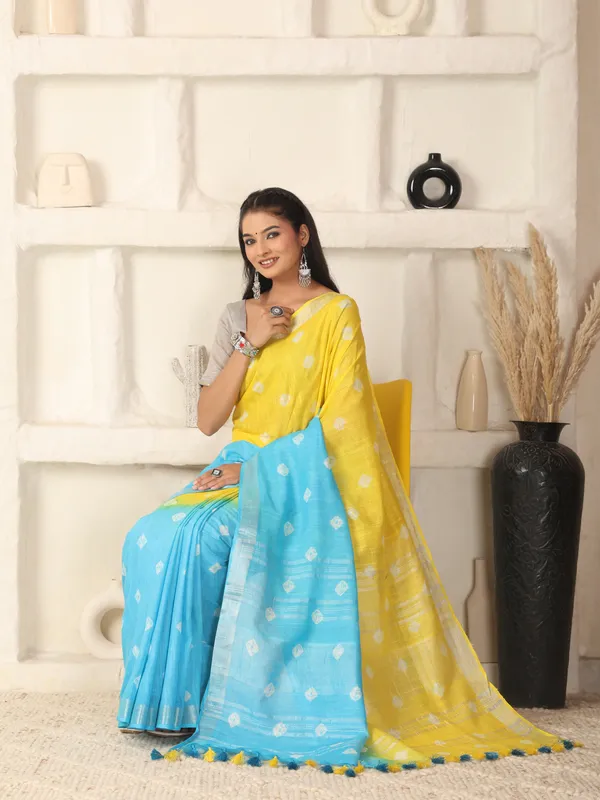 MH_HANDLOOM_LINEN_SLUB_SIBORI_DESIGN_SAREE_WITH_BLOUSE
