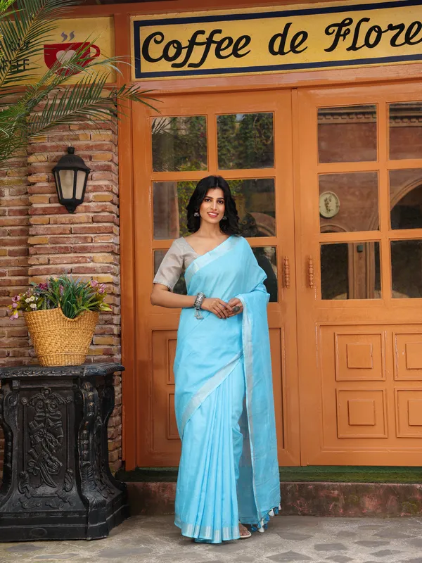 MH_HANDLOOM_WOMEN'S_LINEN_SAREE_WITH_BLOUSE_PIECE