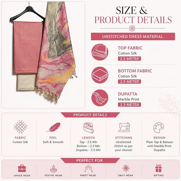 MH_HANDLOOM_Cotton_Silk_Unstitched_Suit_Set_for_Women_with_Marble_Print_Dupatta_|_Salwar_Suit_Dress_Material_for_Women_&_Girls