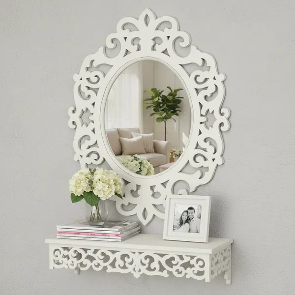 Decorative_And_Hand_Crafted_Wooden_Wall_Mirror_In_Distressed_White_Finish_(45_X_35_Cm)_W79H,_Round