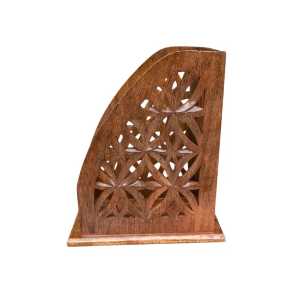 THE_URBAN_STORE_Decorative_&_Handcarved_Wooden_Wall_Mount_Magazine_Holder_/_Card_Holder_/_Paper_Holder_for_Home_&_Office_in_Clear_Walnut_Finish_(23.5_x_18_x_27_cm)_TUSMG09