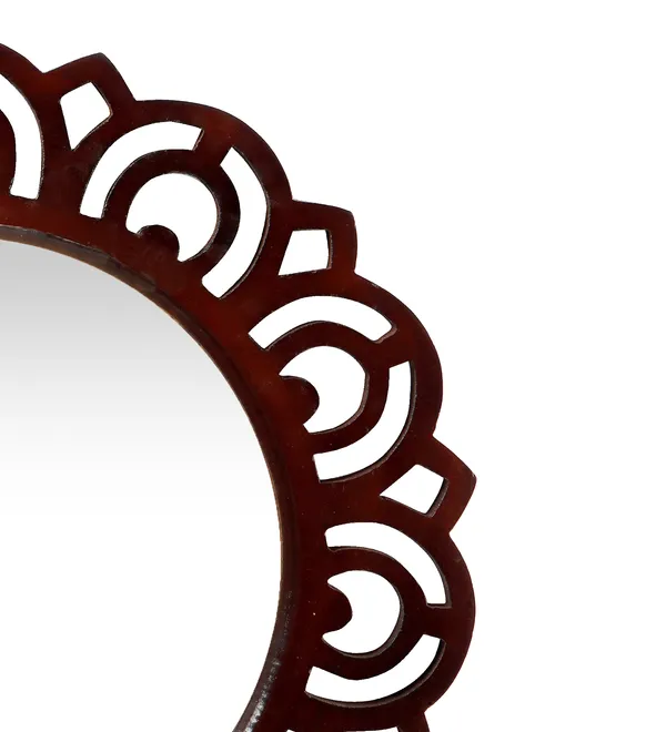 Decorative_&_Hand_Crafted_Wooden_Wall_Mirror_in_Walnut_Finish_(40_x_40_cm,_Round)