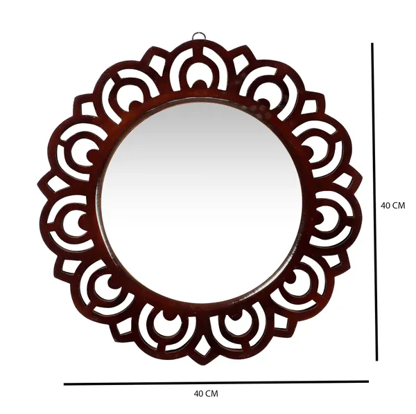 Decorative_&_Hand_Crafted_Wooden_Wall_Mirror_in_Walnut_Finish_(40_x_40_cm,_Round)