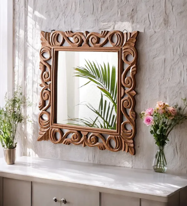 Decorative_Handcrafted_Wooden_Wall_Mirror_for_Bedroom_Home_Decorr_Living_Room_Bathroom_(L_x_W_x_H)_:_45_x_45_x1.9_CM