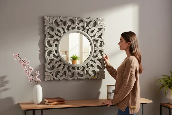 Decorative_&_Hand_Crafted_Wooden_Round_Distressed_Grey_Finished_Vanity_Wall_Mirror_for_Living_Room,_Bathroom,_Bedroom_(20x20_Inches)