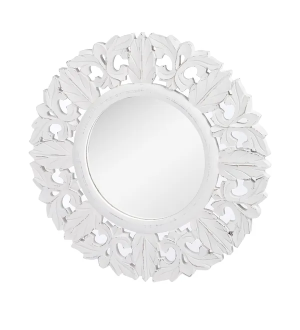 Wood_Hand_Crafted_Round_Shape_Distressed_White_Finished_Vanity_Wall_Mirror_for_Living_Room,_20"X_20"_(Multicolor)