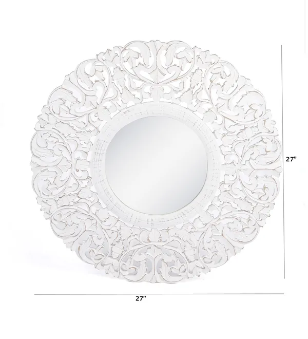 Decorative_&_Hand_Crafted_Wooden_Round_Distressed_White_Finished_Vanity_Wall_Mirror_for_Living_Room,_Bathroom,_Bedroom_(27x27_Inches)