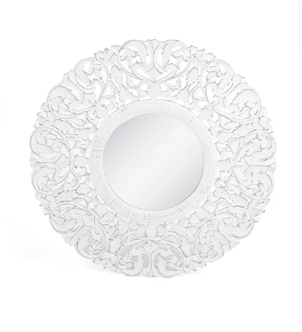 Decorative_&_Hand_Crafted_Wooden_Round_Distressed_White_Finished_Vanity_Wall_Mirror_for_Living_Room,_Bathroom,_Bedroom_(27x27_Inches)