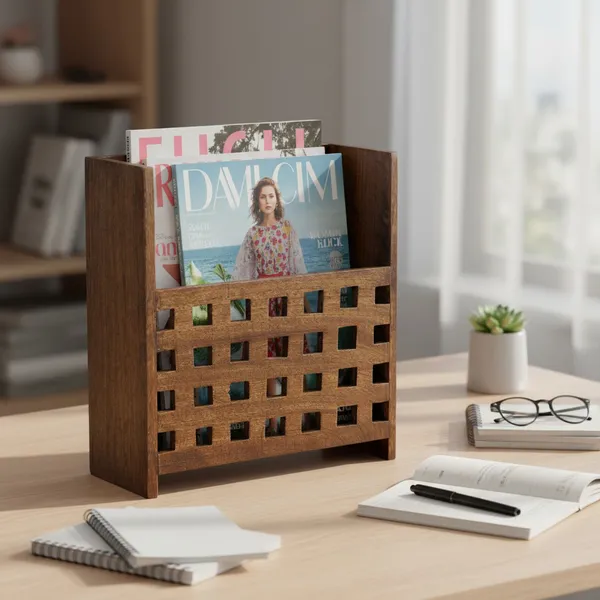 THE_URBAN_STORE_Decorative_&_Handcarved_Wooden_Wall_Mount_Magazine_Holder/Card_Holder/Paper_Holder_for_Home_&_Office_in_Clear_Walnut_Finish_(10_x_4_x_11_Inch)
