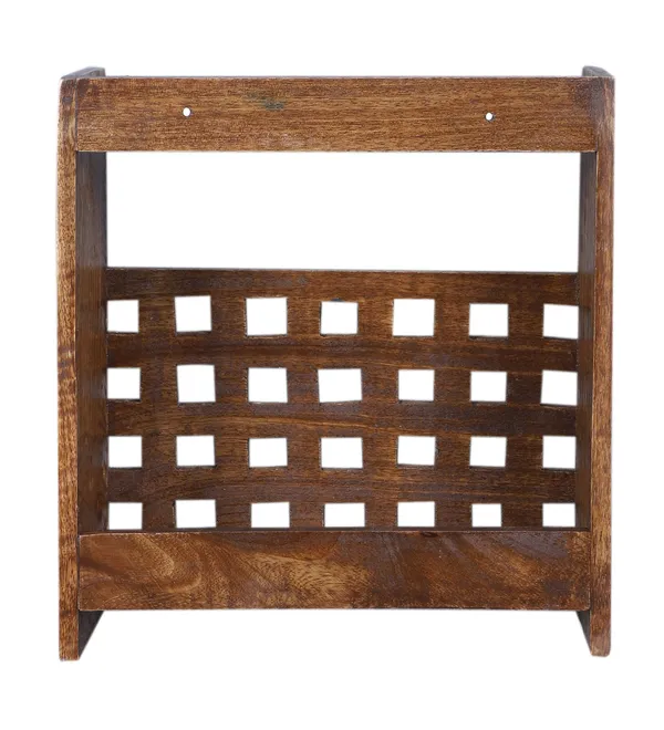 THE_URBAN_STORE_Decorative_&_Handcarved_Wooden_Wall_Mount_Magazine_Holder/Card_Holder/Paper_Holder_for_Home_&_Office_in_Clear_Walnut_Finish_(10_x_4_x_11_Inch)