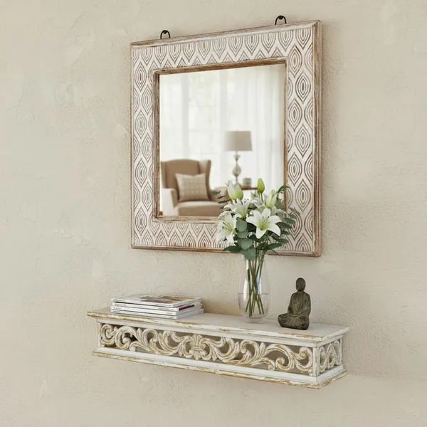 Decorative_&_Handcrafted_Wooden_Wall_Mirror_For_Living_Room,_Bedroom,_Washroom,_Kids_Room,_Office_in_Antique_White_Finish_(_15"x15"_)