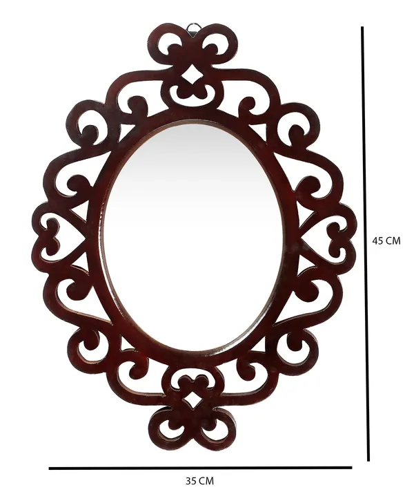 Decorative_&_Hand_Crafted_Wooden_Wall_Mirror_in_Walnut_Finish_(45_x_35_cm)_MR78