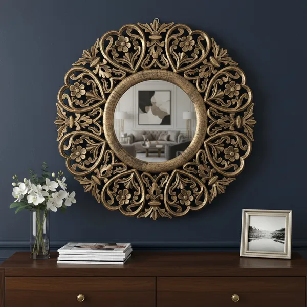 Decorative_and_Hand_Crafted_Wooden_Mirror_in_Distressed_Antique_Black_Gold_Finish,_27"x27"