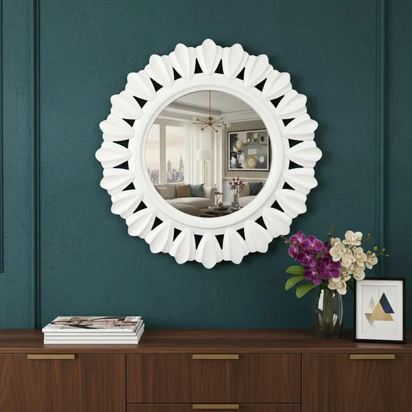Decorative_and_Hand_Crafted_Wooden_Wall_Mirror_in_Duco_White_Finish_-_20"_x_20"