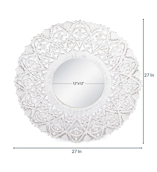 Wood_Hand_Crafted_Round_Distressed_White_Finished_Vanity_Wall_Mirror_for_Living_Room,_27X27_Inches