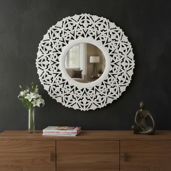 Wood_Hand_Crafted_Round_Distressed_White_Finished_Vanity_Wall_Mirror_for_Living_Room,_27X27_Inches
