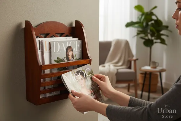 THE_URBAN_STORE_Handcrafted_Wooden_Magazine_Holder_&_Stand_|_Tabletop_&_Wall-Mounted_Magazine_Rack_with_Decorative_Cutwork_Design_|_Newspaper,_Book_&_Magazine_Organizer_for_Home_&_Office