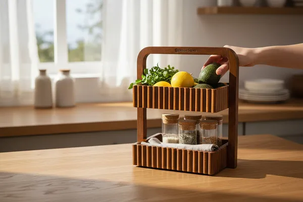 THE_URBAN_STORE_Handcrafted_Wooden_Utility_Caddy_&_Organizer_|_Decorative_Multipurpose_Storage_Basket_with_Compartments_|_Kitchen,_Dining,_Tea_&_Coffee_Organizer_for_Home_&_Office