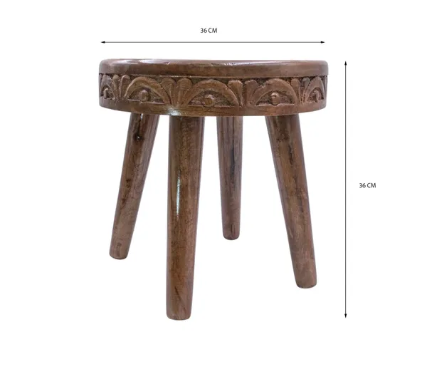 THE_URBAN_STORE_TUSTB41_Small_Sofa_Side_Table/Accent_Table/Pot/Statue/Night_Lamp_Table_for_Living_Room,_Bedroom,_Children_Room_(36_x_36_x36_CM)_Brown