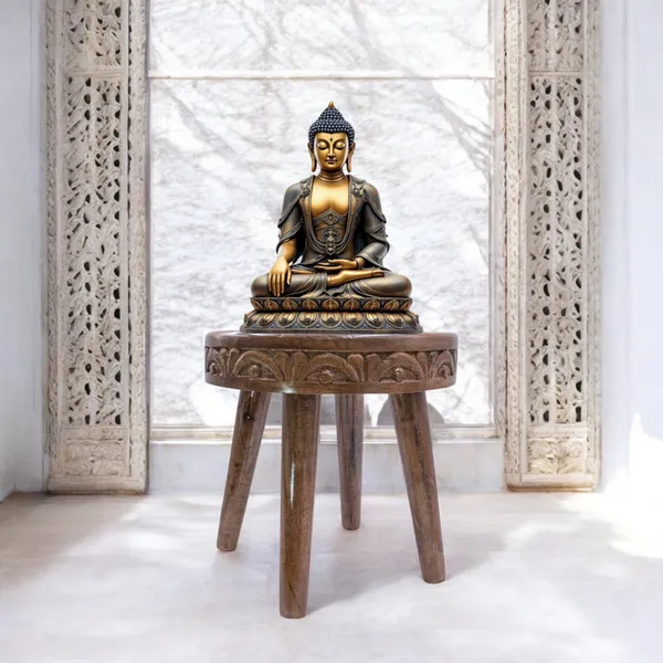 THE_URBAN_STORE_TUSTB41_Small_Sofa_Side_Table/Accent_Table/Pot/Statue/Night_Lamp_Table_for_Living_Room,_Bedroom,_Children_Room_(36_x_36_x36_CM)_Brown