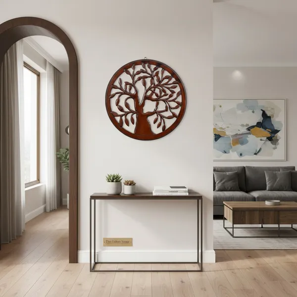 The_Urban_Store_Handcrafted_Wooden_Tree_of_Life_Wall_Decor_|_Round_Wooden_Wall_Hanging_Art_|_Decorative_Wall_Accent_for_Living_Room,_Bedroom,_Office_&_Entryway_|_Rustic_Home_Décor_|_Brown_Finish