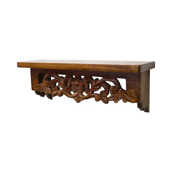 The_Urban_Store_Handcrafted_Wooden_Wall_Floating_Shelf_with_Intricate_Floral_Carving_|_Decorative_Hanging_Display_Shelf_for_Home_Décor,_Living_Room,_Bedroom_&_Entryway