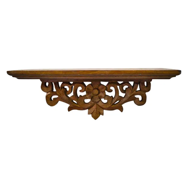 The_Urban_Store_Handcrafted_Wooden_Wall_Floating_Shelf_with_Intricate_Floral_Carving_|_Decorative_Hanging_Display_Shelf_for_Home_Décor,_Living_Room,_Bedroom_&_Entryway