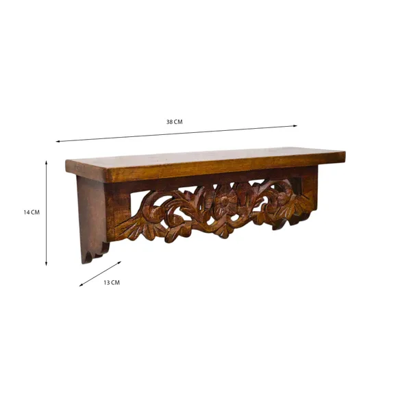 The_Urban_Store_Handcrafted_Wooden_Wall_Floating_Shelf_with_Intricate_Floral_Carving_|_Decorative_Hanging_Display_Shelf_for_Home_Décor,_Living_Room,_Bedroom_&_Entryway