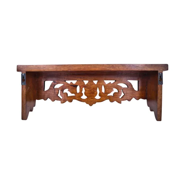 The_Urban_Store_Handcrafted_Wooden_Wall_Floating_Shelf_with_Intricate_Floral_Carving_|_Decorative_Hanging_Display_Shelf_for_Home_Décor,_Living_Room,_Bedroom_&_Entryway