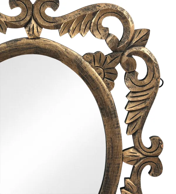 Decorative_Hand_Crafted_Antique_Gold_Finish_Wooden_Oval_Shape_Vanity_Wall_Mirror_for_Living_Room,_Bathroom,_Bedroom_(24x20)_Inches