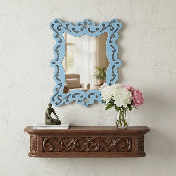 Decorative_&_Handcrafted_Wooden_Wall_Mirror_For_Living_Room,_Bedroom,_Washroom,_Kids_Room,_Office,_20_Inch_x_16_Inch_(Blue)