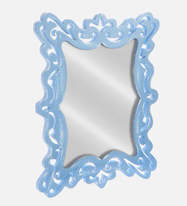 Decorative_&_Handcrafted_Wooden_Wall_Mirror_For_Living_Room,_Bedroom,_Washroom,_Kids_Room,_Office,_20_Inch_x_16_Inch_(Blue)