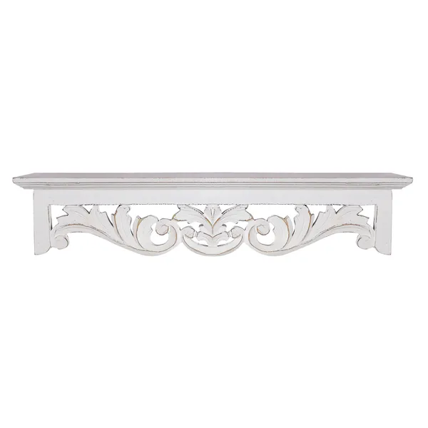 Decorative_and_Handcrafted_Wall_Shelf_for_Living_Room,Study,Bathroom_or_Kitchen_in_Distressed_White_Finish_-_60cm_x_15cm_x_13cm