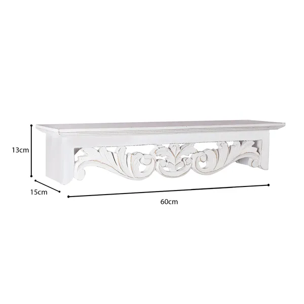 Decorative_and_Handcrafted_Wall_Shelf_for_Living_Room,Study,Bathroom_or_Kitchen_in_Distressed_White_Finish_-_60cm_x_15cm_x_13cm