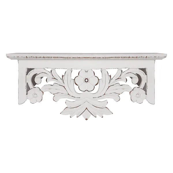 Decorative_and_Handcrafted_Wall_Shelf_for_Living_Room,Study,Bathroom_or_Kitchen_in_Distressed_White_Finish_-_45cm_x_15cm_x_20cm