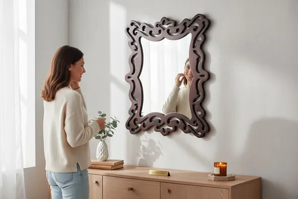 Decorative_&_Handcrafted_Wooden_Wall_Mirror_For_Living_Room,_Bedroom,_Washroom,_Kids_Room,_Office,_20_Inch_x_16_Inch_(Brown)