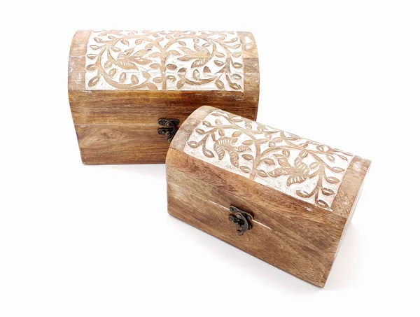 Wooden_Decorative_&_Handcrafted_Jwellery_&_Gift_Box_/_Trunk_/_Treasure_Chest_(23_cm_x_15_cm_x_15_cm)_/_Set_of_2