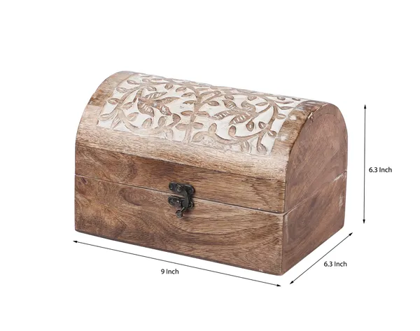 Wooden_Decorative_&_Handcrafted_Jwellery_&_Gift_Box_/_Trunk_/_Treasure_Chest_(23_cm_x_15_cm_x_15_cm)_/_Set_of_2