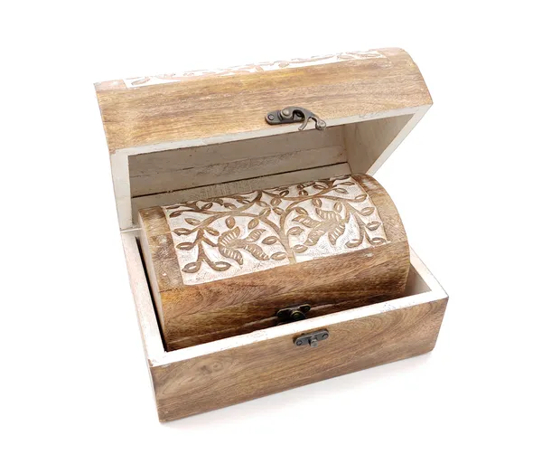 Wooden_Decorative_&_Handcrafted_Jwellery_&_Gift_Box_/_Trunk_/_Treasure_Chest_(23_cm_x_15_cm_x_15_cm)_/_Set_of_2