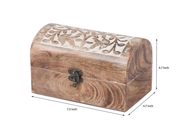 Wooden_Decorative_&_Handcrafted_Jwellery_&_Gift_Box_/_Trunk_/_Treasure_Chest_(23_cm_x_15_cm_x_15_cm)_/_Set_of_2
