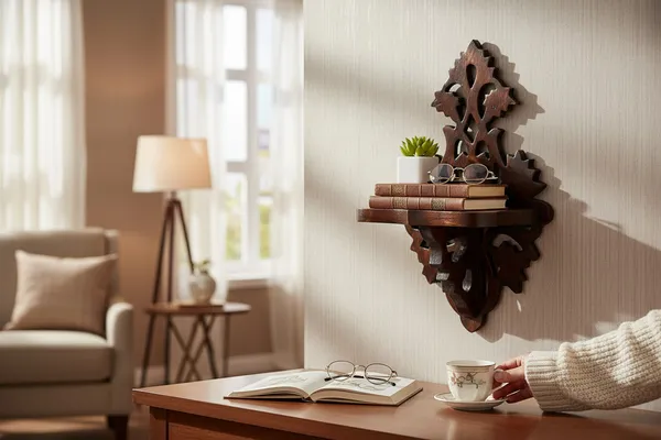 Decorative_&_Hand_Crafted_Wooden_Wall_Shelf_in_Walnut_Finish_(_30_x_20_x_15_cm)