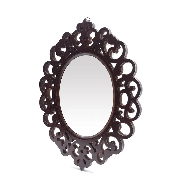 Engineered_Wood_Oval_Decorative_Wall_Mount_Mirror_(18_x_14_inch,_Brown),_Model:_TUS-MR-47