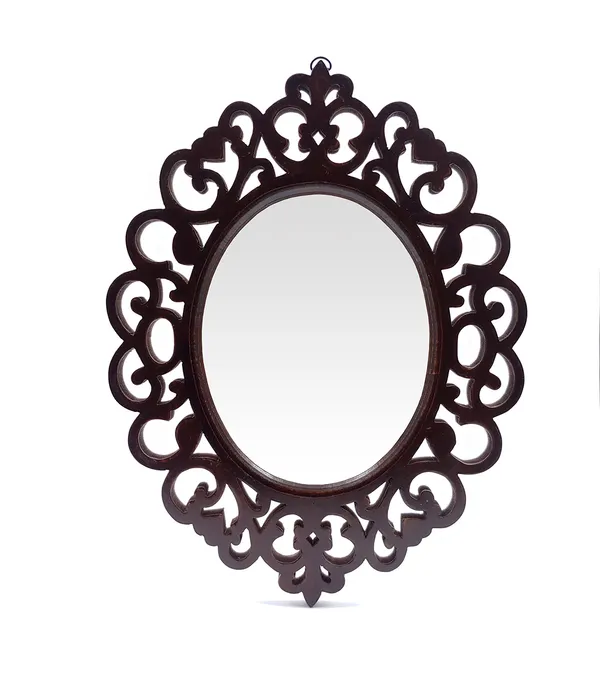 Engineered_Wood_Oval_Decorative_Wall_Mount_Mirror_(18_x_14_inch,_Brown),_Model:_TUS-MR-47